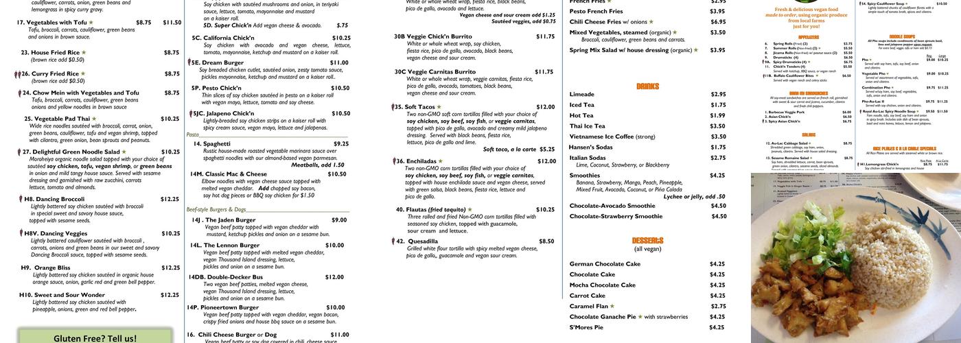 The Happy Hooligans Menu