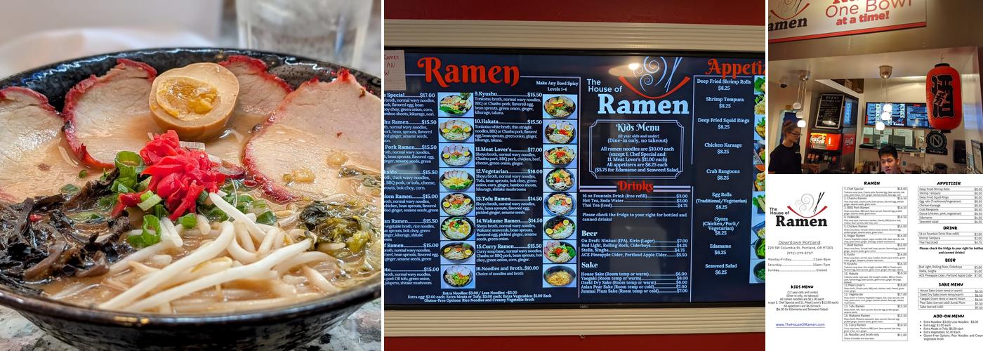 The House of Ramen PDX Menu