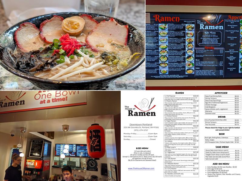 The House of Ramen PDX Menu