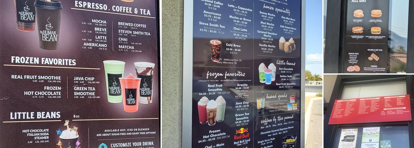The Human Bean Menu