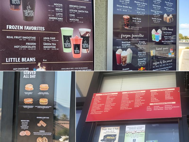 The Human Bean Menu