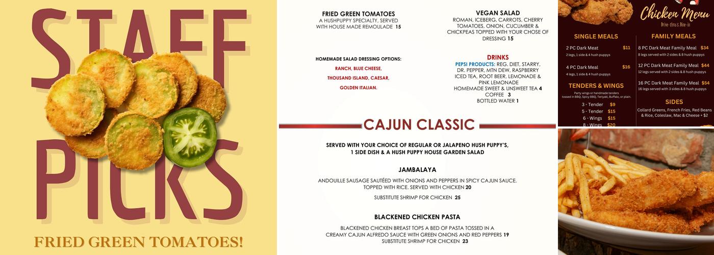 The Hush Puppy LV Menu