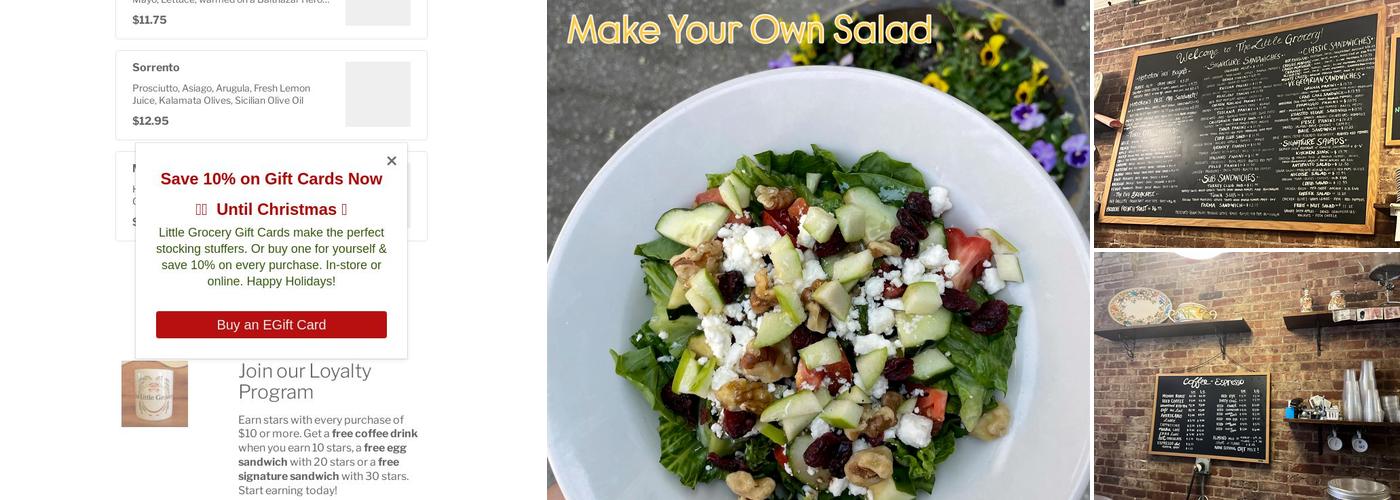 The Little Grocery Menu