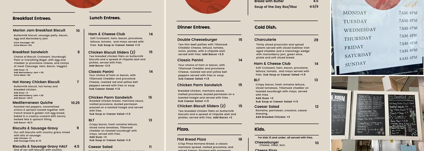 Slow Pour Coffee + Bar Menu