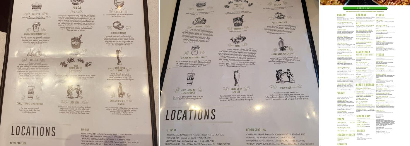 The Loop Restaurant Menu
