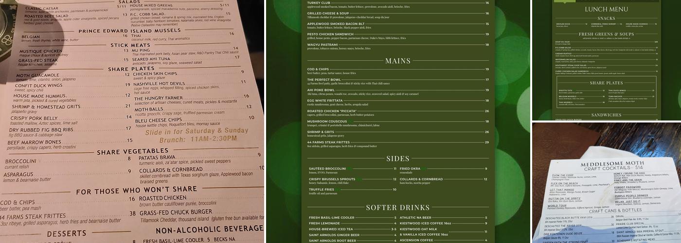 Meddlesome Moth Menu