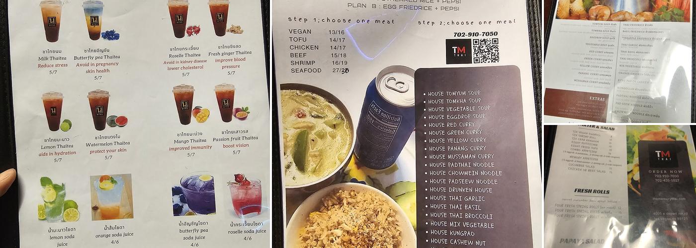 The Memory Thai LLC Menu