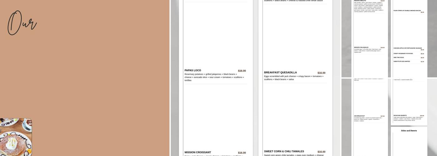 The Mission - Mission Beach Menu