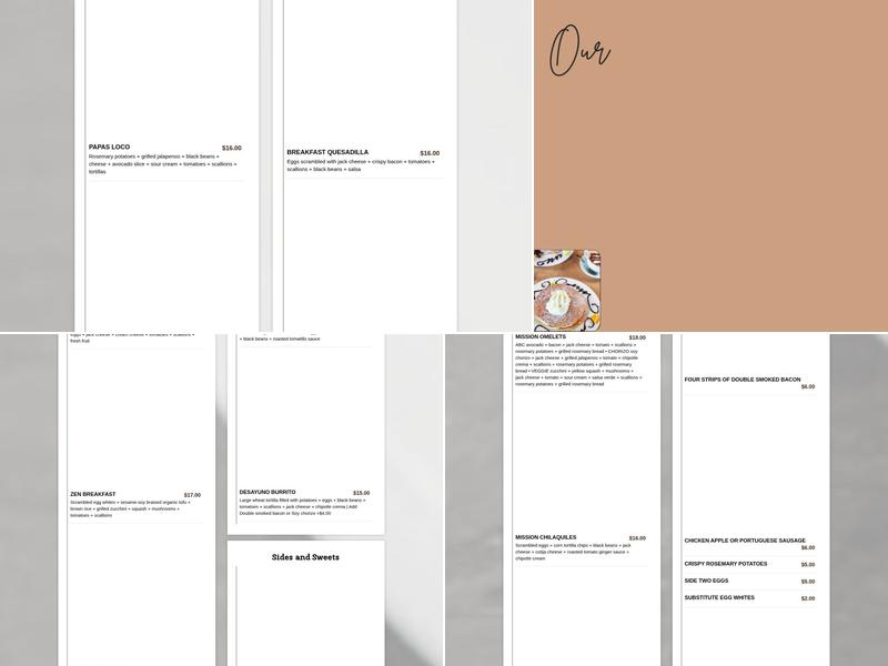 The Mission - Mission Beach Menu