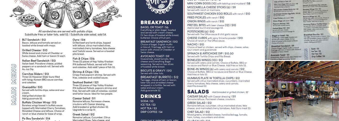 The Office Bar Menu