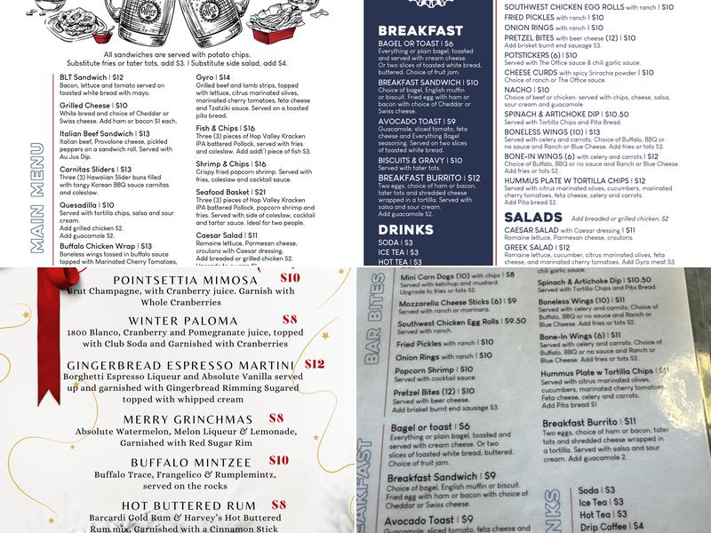 The Office Bar Menu