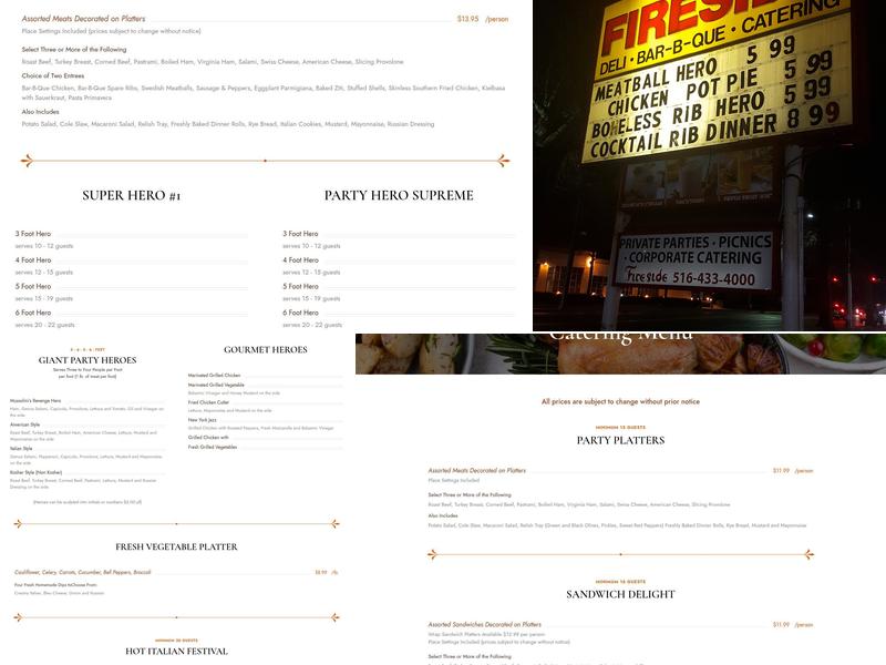 Fireside Caterer Menu