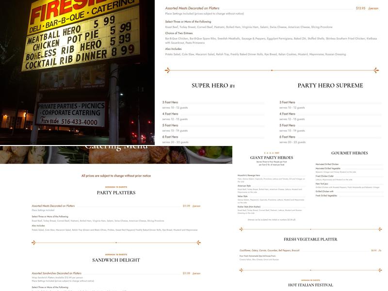 Fireside Caterer Menu