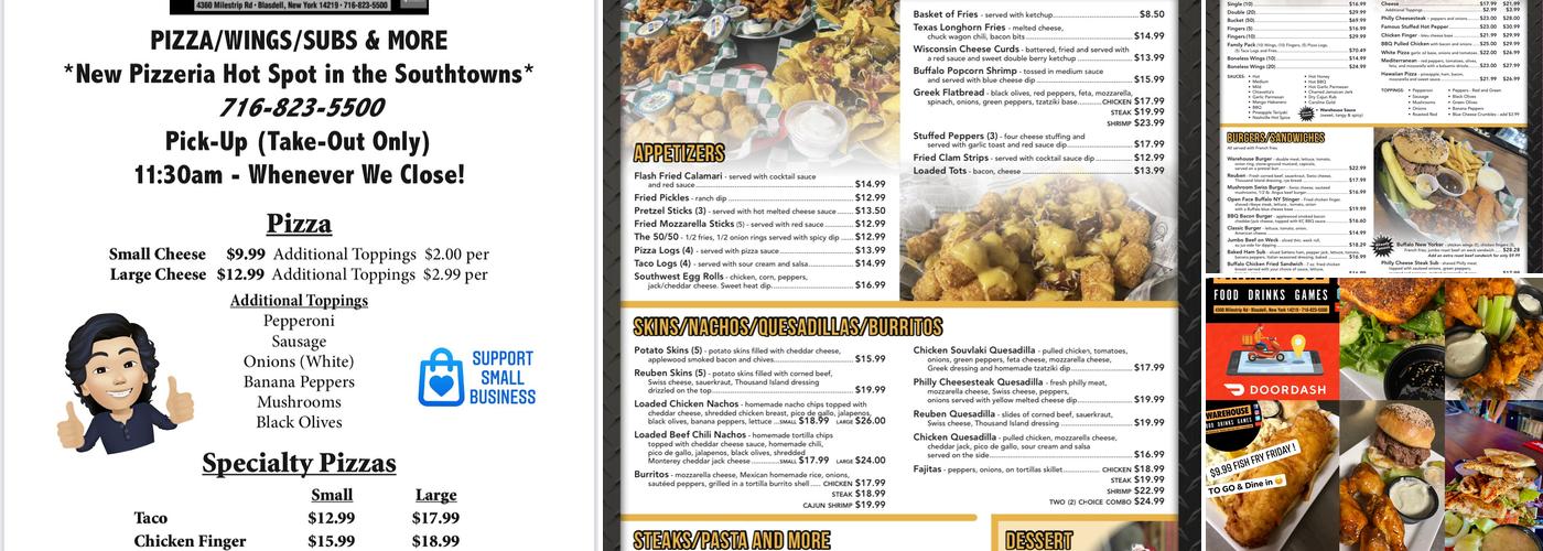 The Original Warehouse Menu