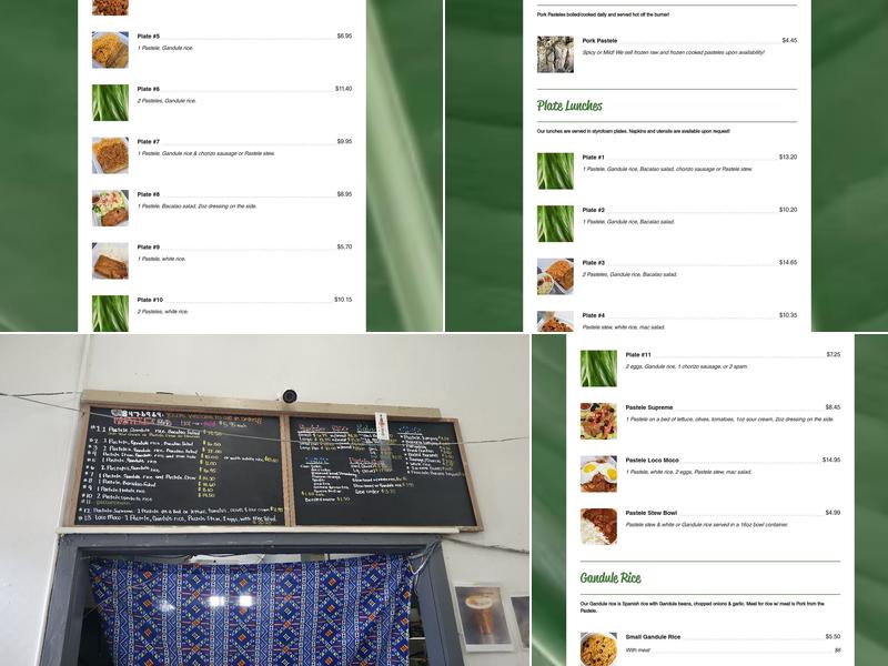 The Pastele Shop Menu