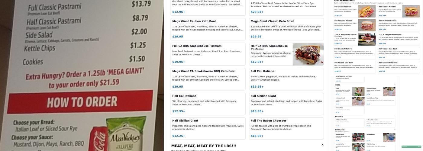 The Pastrami Shop Menu