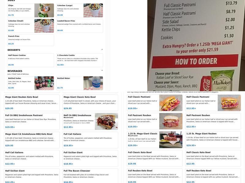 The Pastrami Shop Menu