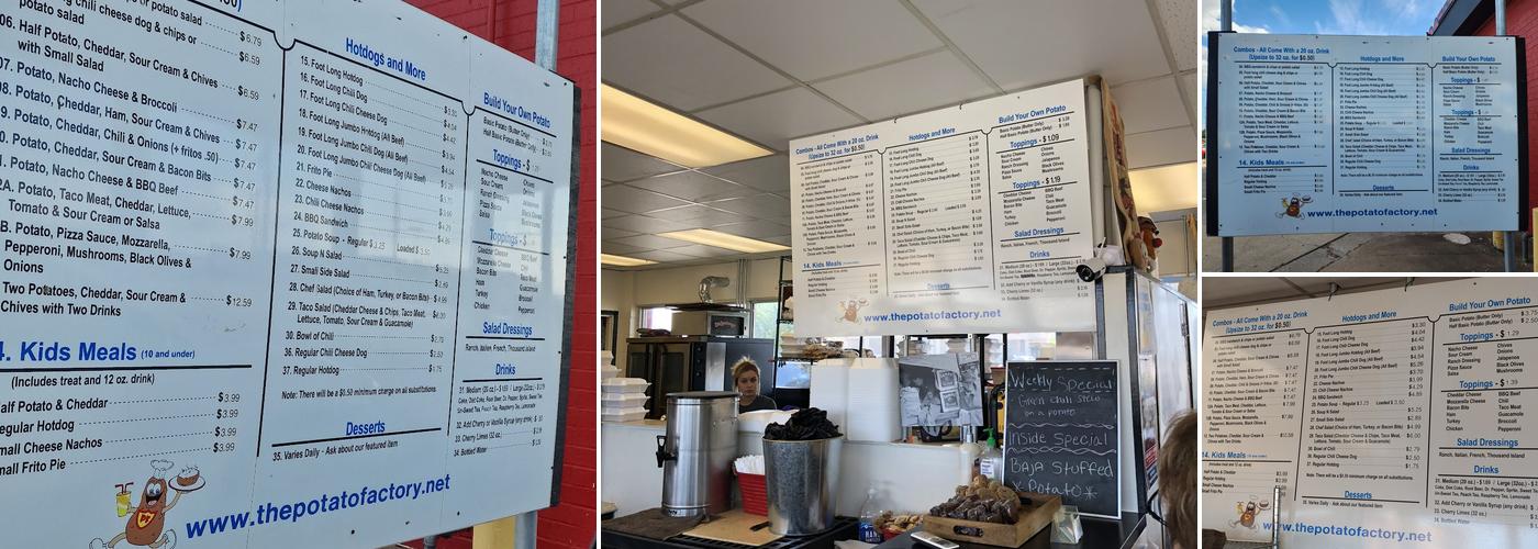 The Potato Factory Menu