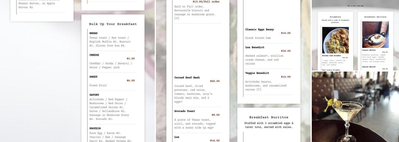 The Pressed Penny Tavern Menu