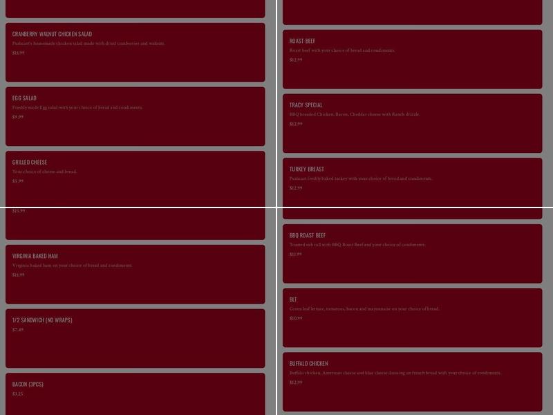 The Pushcart Cafe Menu