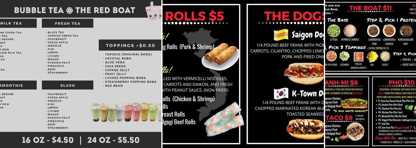 The Red Boat Asian Fusion Menu