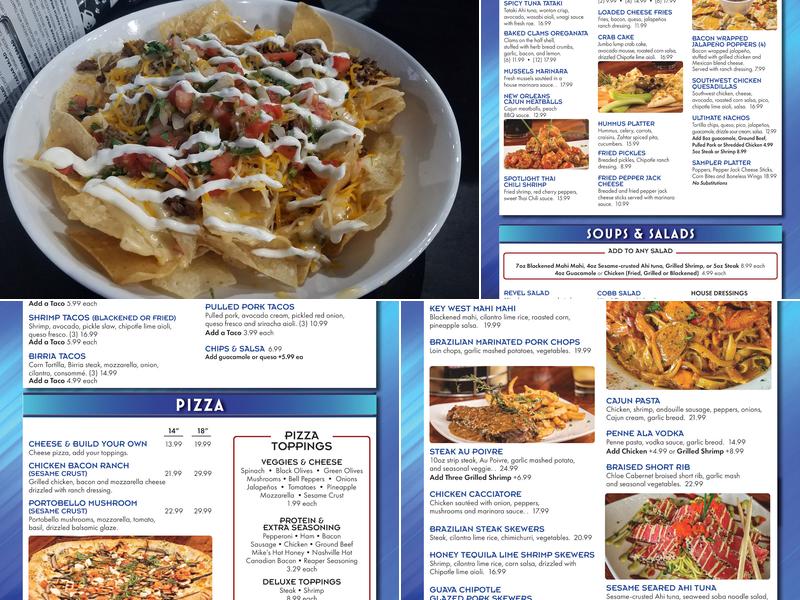 The Revel Patio Grill Menu