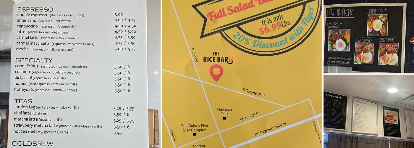 The Rice Bar Menu