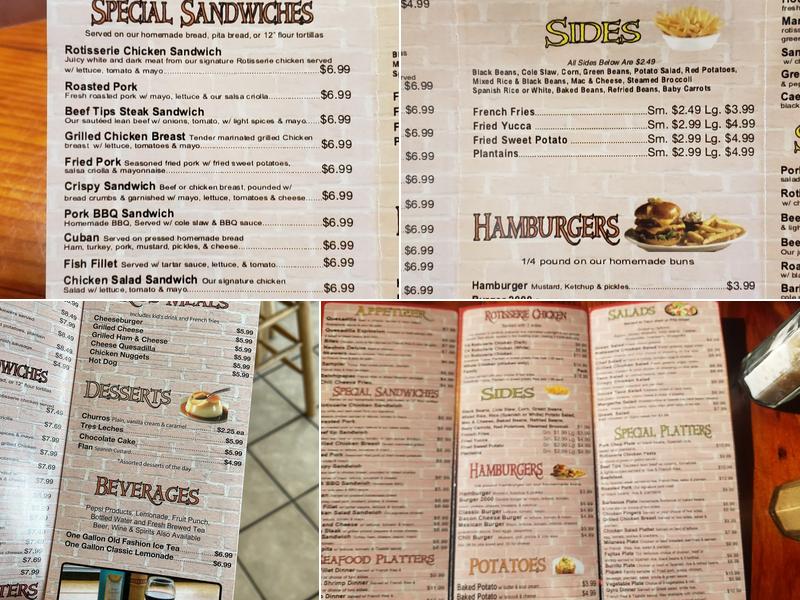 Roasting Oven & Grill Menu