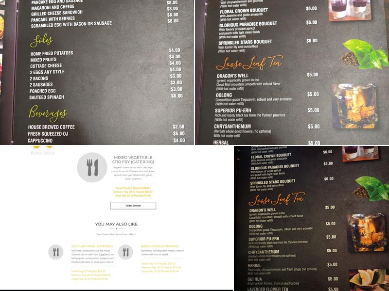 Rustic Spoon - Toluca Lake Menu