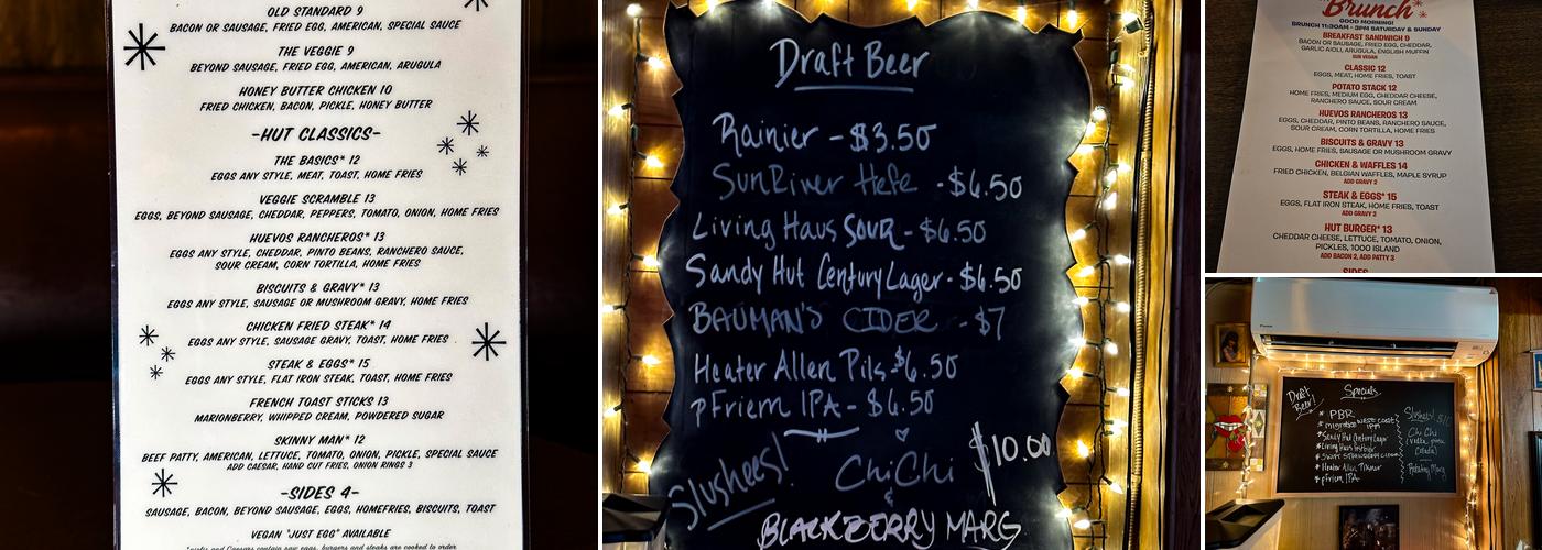 Sandy Hut Menu