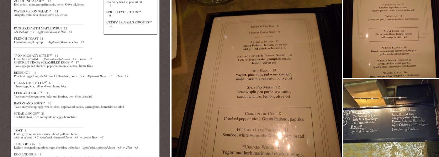 The Sparrow Tavern Menu