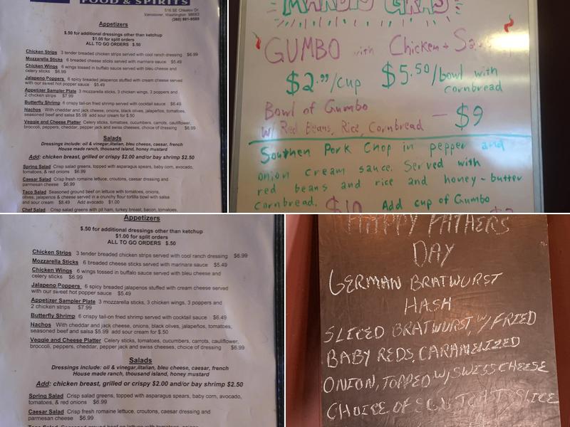 The Springs Food and Spirits Menu