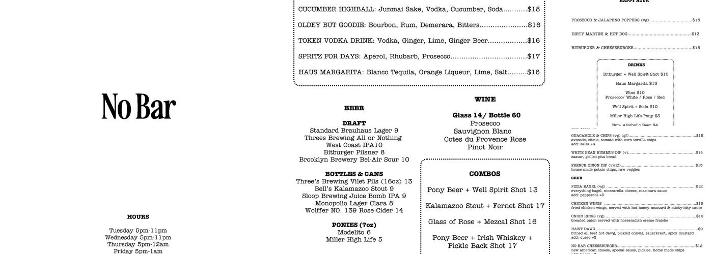 Standard Menu