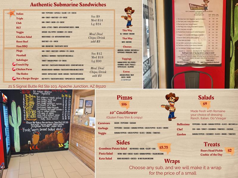The Subslingers Menu