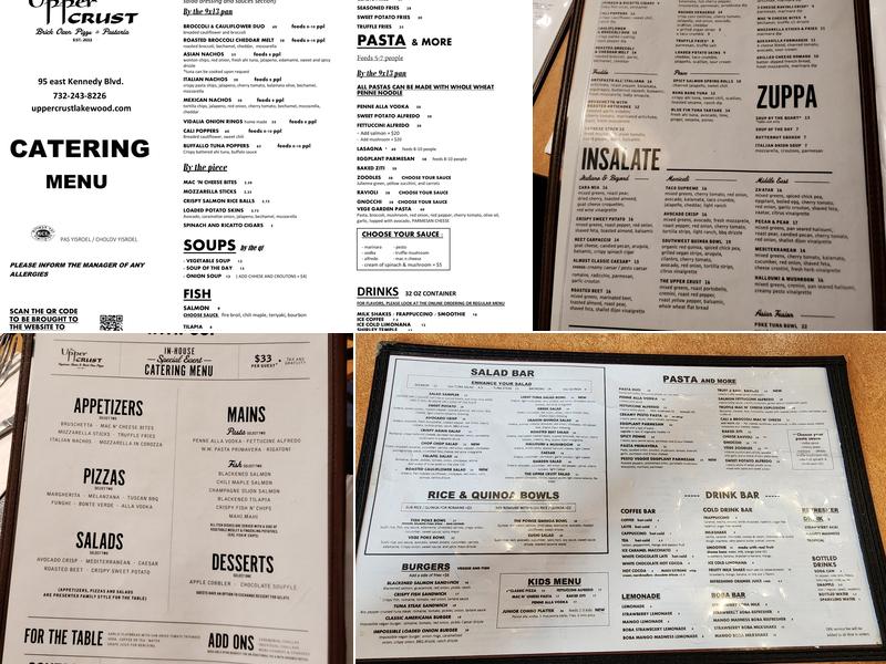 The Upper Crust Menu