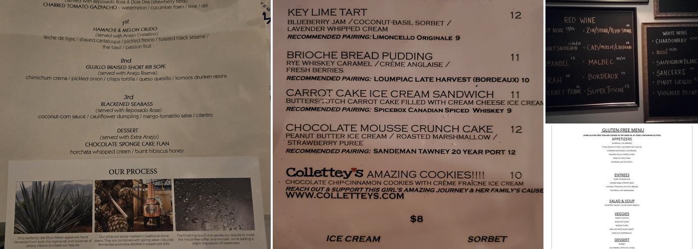 The Upper West Menu