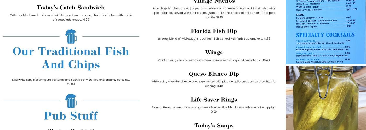 The Village Pub Menu