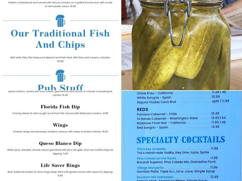 The Village Pub Menu