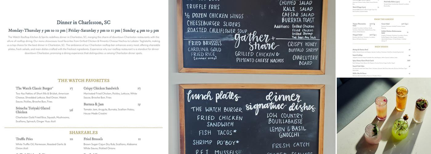 The Watch Rooftop Kitchen and Spirits Menu
