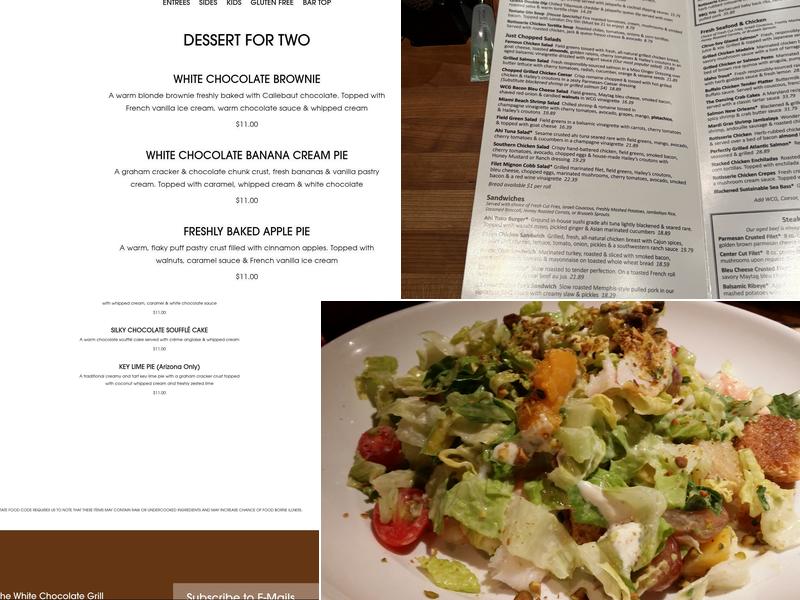 The White Chocolate Grill Menu