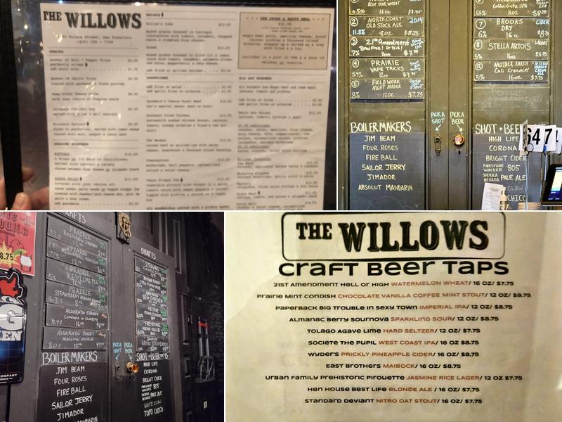 The Willows Menu