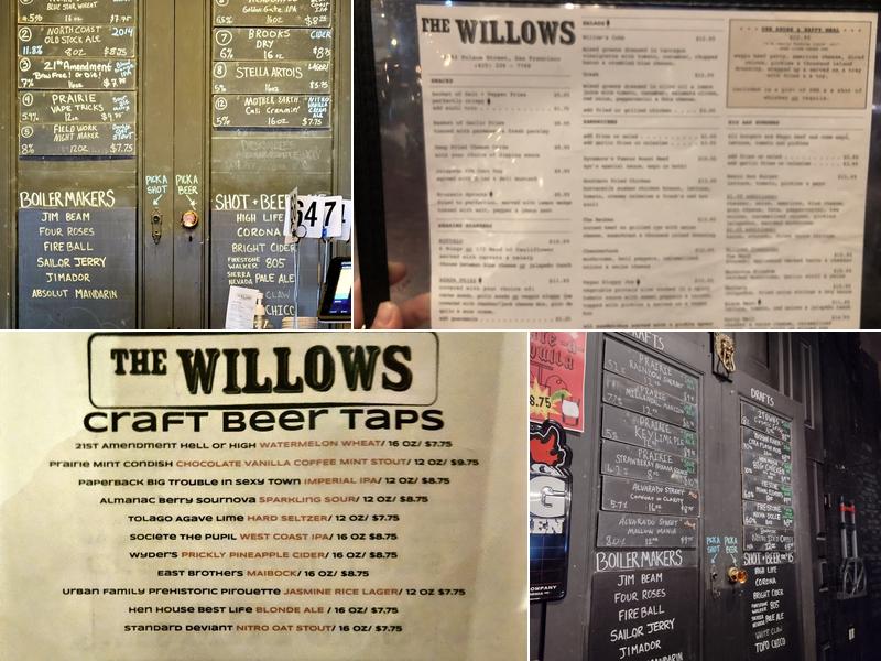 The Willows Menu
