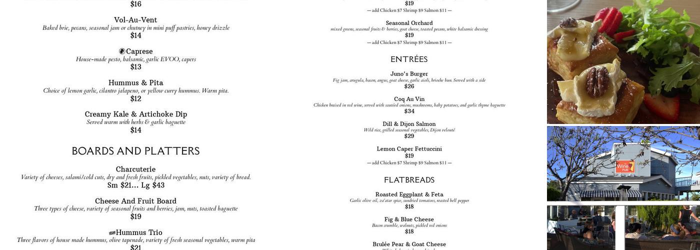 The Wine Pub & Restaurant Menu