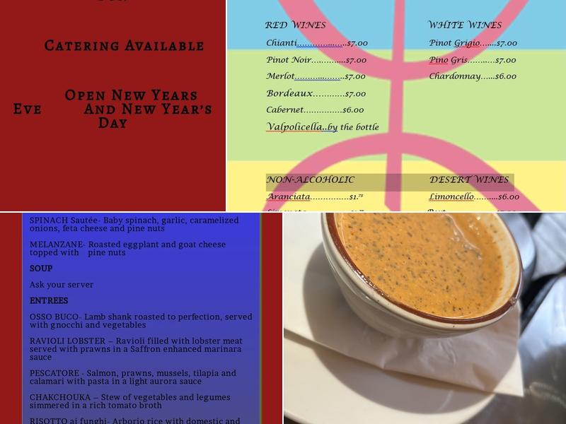 Zouave Restaurant Menu