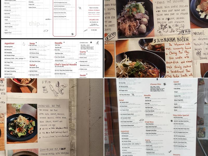 Thip Osha Menu