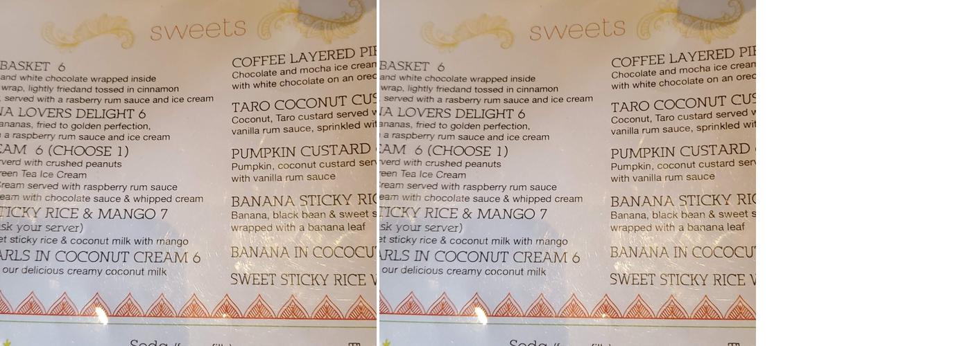 Thipi Thai Menu