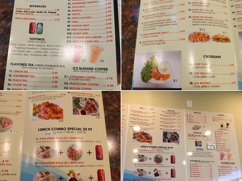 Thu Thu Sandwich Menu