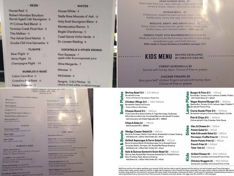 Thunderbird Taproom Menu