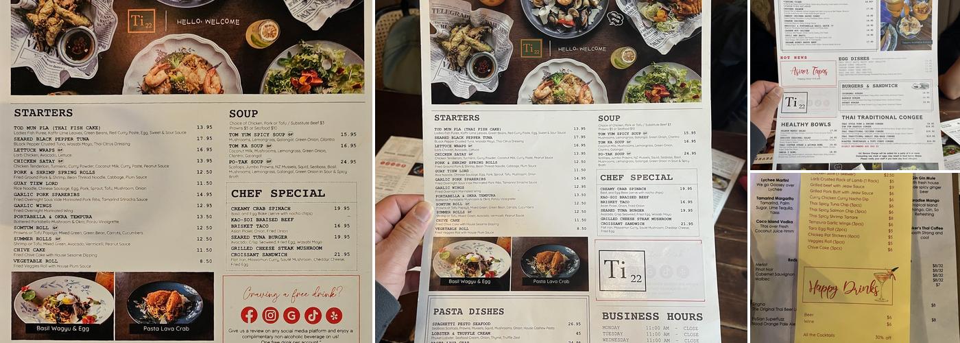 Ti22 Menu