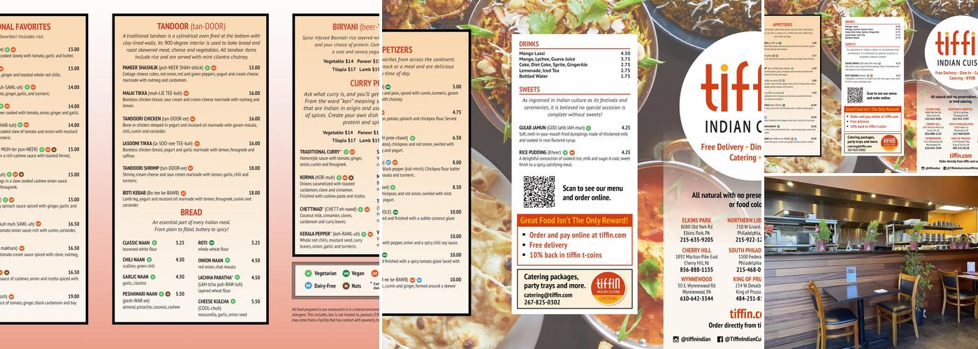 Tiffin Indian Cuisine Newtown Square Menu